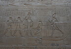 egypt Edfu temple Horus killing Set assisted by Ptolemy 1 artistic adjustments by christians